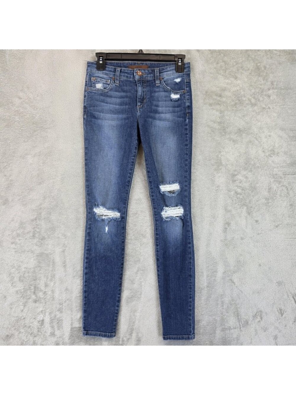 Joe's Jeans Addison Skinny Ankle Jeans Womens 25 Blue Med Wash Distressed
